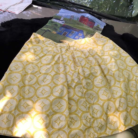 Fossil Yellow Gold Geometrical Stars Circle Diamond Lined Cotton A-Line Skirt 12 - Picture 9 of 13